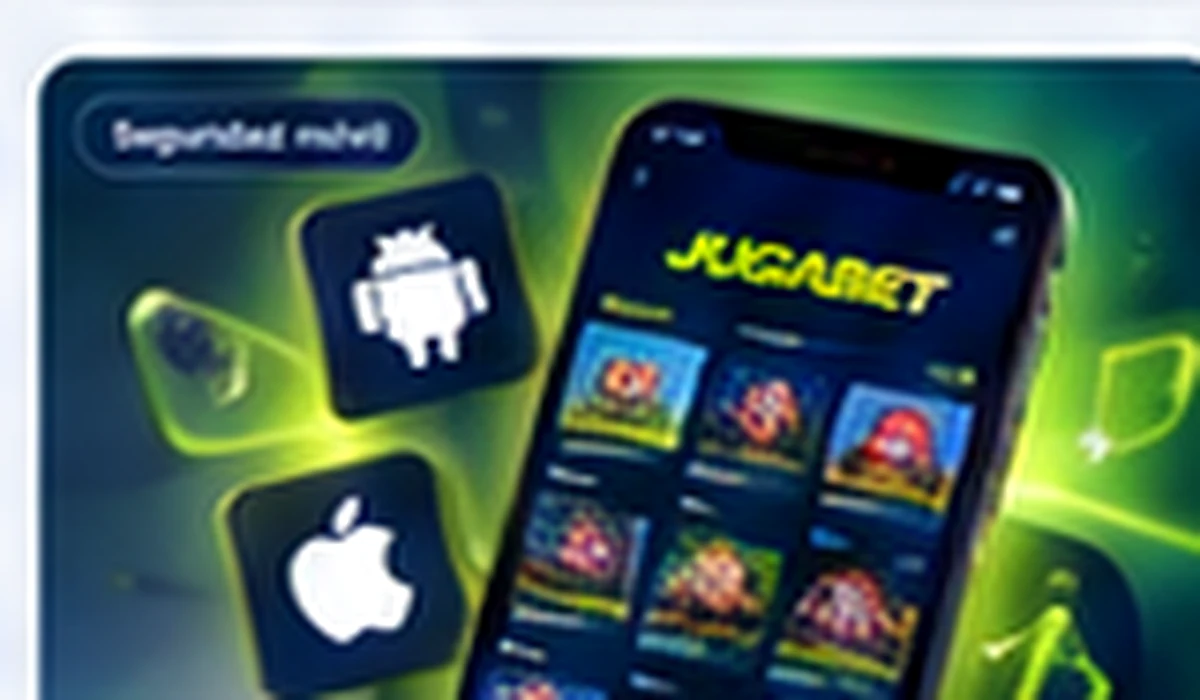 Teléfono ilustrativo con iconos de juegos y aplicaciones