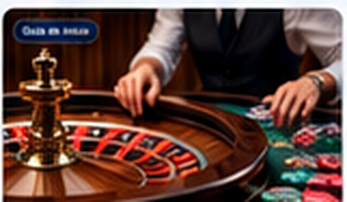 Mesa de ruleta en un casino con crupier
